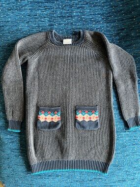 Hanna Andersson sweater dress size 140 or US 10–12 cute detail on pockets